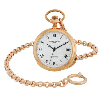 Manufacture Silver Dial Rose Gold Stainless Steel Pocket Watch FC700MC6PW4