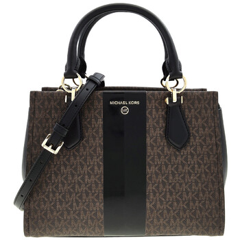 Marilyn Medium Logo Stripe Satchel in Brown