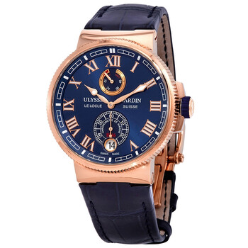 Marine Blue Dial Automatic 18kt Rose Gold Watch