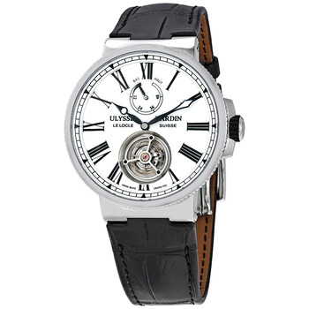 Marine Tourbillon Automatic White Enamel Dial Watch