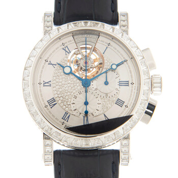 Marine Tourbillon Hand Wind Diamond Silver Dial Watch 5839BB6D9ZUDD0D