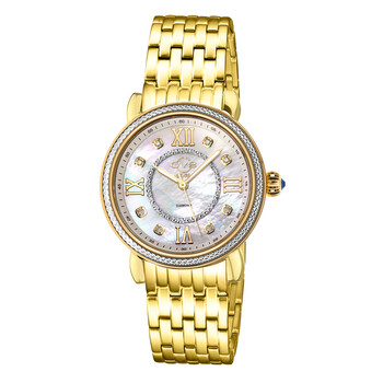 Marsala Diamond Mother of Pearl Dial Watch 9866B