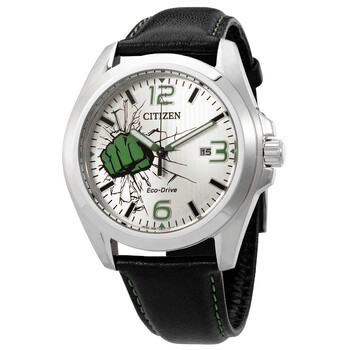 Marvel Hulk EcoDrive Silver Dial Watch AW143124W