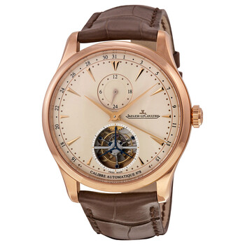Master Grand Tradition Tourbillon Beige Dial 18kt Rose Gold Brown Alligator Watch Q1662510