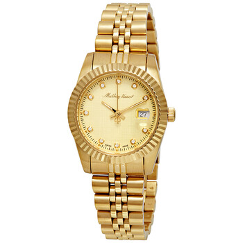 Mathey III Quartz Crystal Gold Dial Watch D810PDI