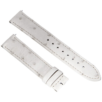 Matte Winter White Ostrich Leather Strap