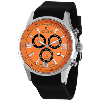 Mauler Orange Dial Chronograph Black Rubber Watch SC4M104079