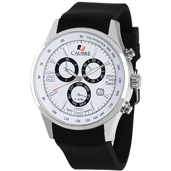 Mauler White Dial Chronograph Black Rubber Watch SC4M104001