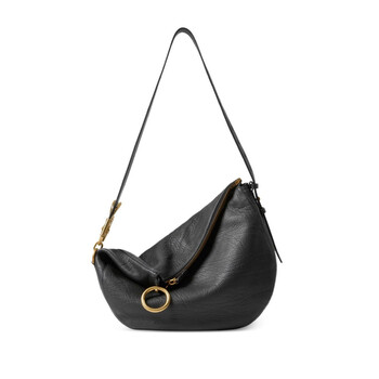 Medium Knight Ring Detailed Leather Shoulder Bag