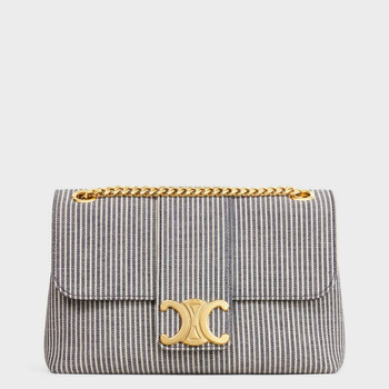 Medium Victoire Bag In Striped Textile
