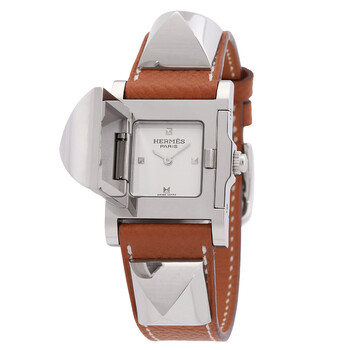 Medor White Dial Brown Leather Watch 028321WW00