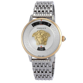 Medusa Icon Quartz Silver Dial Watch VEZ200321