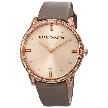 Midnight Champagne Sunray Dial 18kt Rose Gold Diamond Satin Watch MIDQHM39RR002