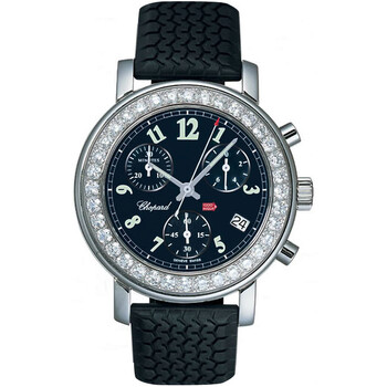 Mille Miglia Diamond 18kt White Gold Black Rubber Watch