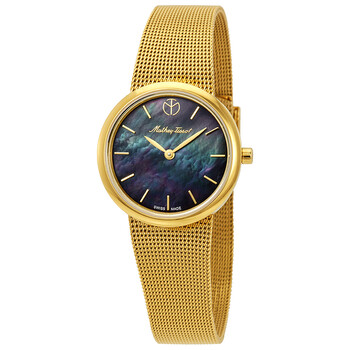 Milly Black Mother of Pearl Dial Gold Tone Watch D403PYN