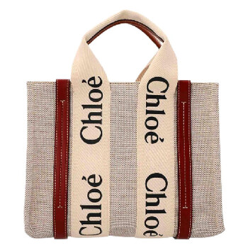 Mini Woody Linen Logo Tote Bag