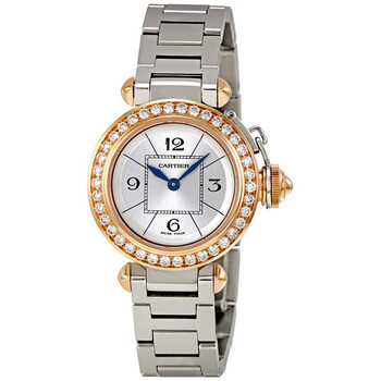Miss Pasha Silver Dial Diamond Bezel Watch WJ124021