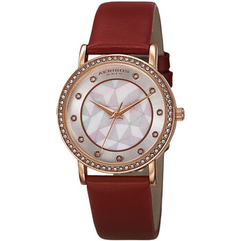 Mother of Pearl Dial Red Leather Watch AK791RD