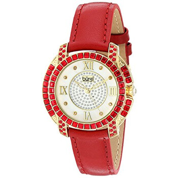 Mother of Pearl Dial Red Leather Watch BUR156RD