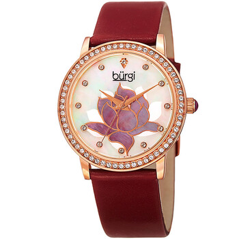 Mother of Pearl Dial Red Leather Watch BUR159RD