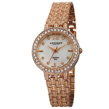 Mother of Pearl Dial Rose Goldtone Alloy Watch AK757RG
