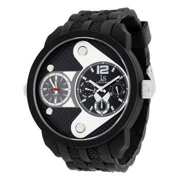 MultiFunction Black Dial Black Silicone Watch JS52BK