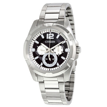 MultiFunction Black Dial Watch AG833051E