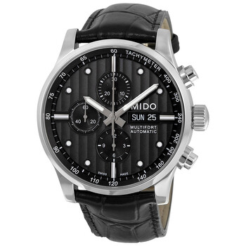 Multifort Black Dial Black Leather Watch M0056141606100