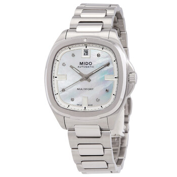 Multifort TV Automatic Diamond White Mother of Pearl Dial Watch M0493071110600