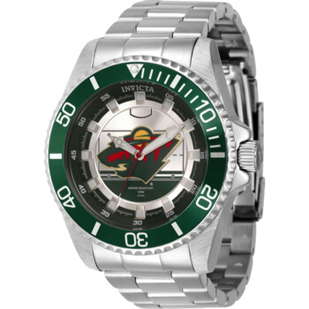 NHL Minnesota Wild Quartz Silver Dial Watch