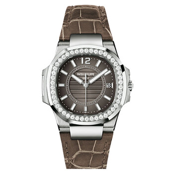 Nautilus Anthracite Gray Brown Leather Watch 7010G010