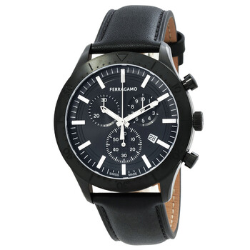 New Gent Chrono Chronograph Quartz Black Dial Watch SFU400223