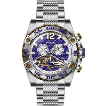 Nfl Baltimore Ravens Chronograph GMT Quartz Purple Dial Watch