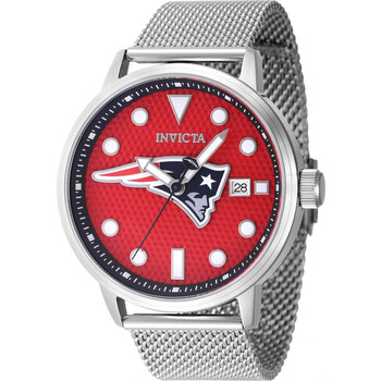 Nfl New England Patriots Quartz Red Dial Watch
