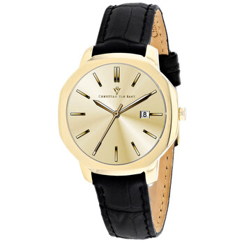 Octave Slim Quartz Gold Dial Watch CV0508