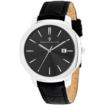Octavius Slim Quartz Black Dial Watch CV0530