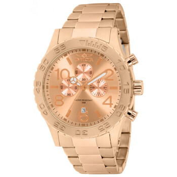 Open Box  Invicta Elegant Ocean Chronograph Rose Dial Rose Goldtone Watch