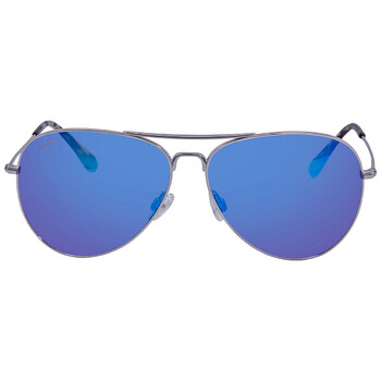 Open Box  Maui Jim Mavericks Blue Hawaii Pilot Sunglasses B26417