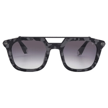 Open Box  Philipp Plein Grey Square Sunglasses SPP001M 0721