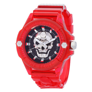 Open Box  Philipp Plein The Skull Quartz Black Dial Watch PWWAA0223
