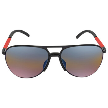 Open Box  Prada Linea Rossa Blue Red Mirror Pilot Sunglasses PS 51XS 1BO01M