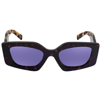 Open Box  Prada Violet Mirrored Internal Silver Irregular Sunglasses PR 15YS 2AU05Q