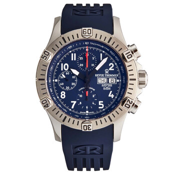 Open Box  Revue Thommen Air speed Chronograph Automatic Blue Dial Watch