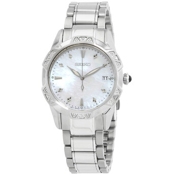 Open Box  Seiko Quartz Crystal White Dial Watch SKK727P1