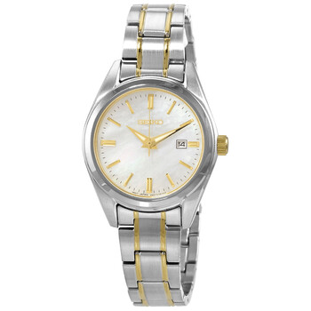 Open Box  Seiko Quartz White Dial Twotone Watch SUR636P1