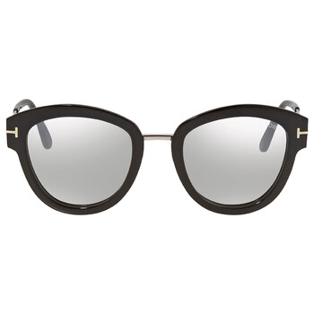 Open Box  Tom Ford Mia Smoke Mirror Round Sunglasses FT0574 14C