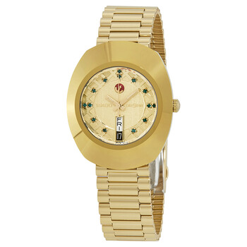 Original Green Simili Stone Dial Gold Tone Watch R12413463