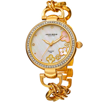 Ornate Quartz Diamond White Dial Watch P50140