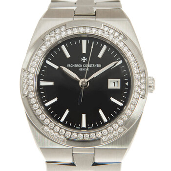 Overseas Quartz Diamond Black Dial Watch 1205V100AB591