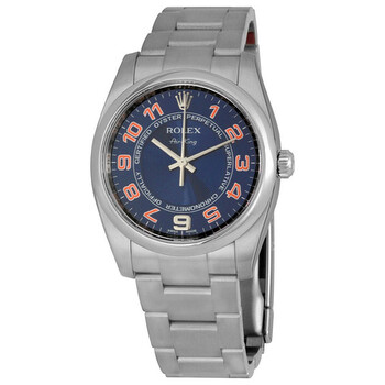 Oyster Perpetual 34 Blue Concentric Dial Stainless Steel Bracelet Automatic Watch 114200BLCOAO